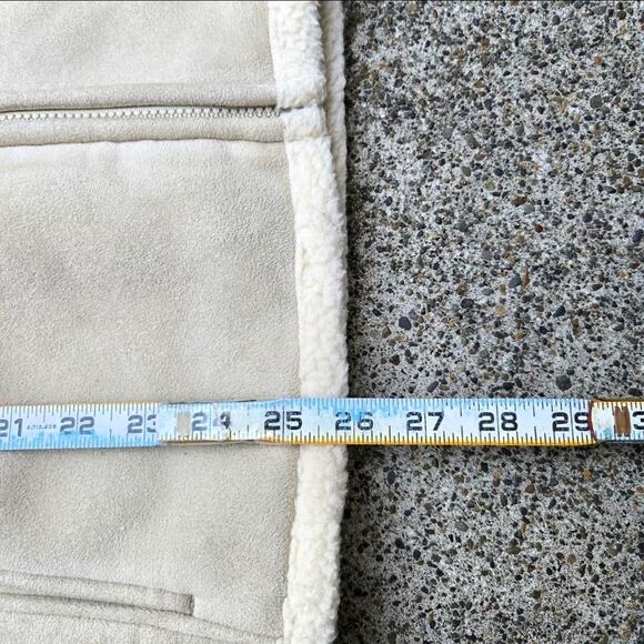 Vtg 90s Y2k BIG DOGS Floral Logo Suede Deep Pile Fleeced Lined Zip Up Vest XL - Picture 5 of 5